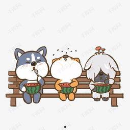 动物吃瓜美术图片